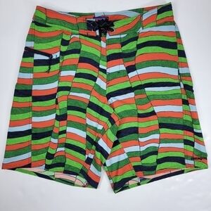 Patagonia Wavefarer Board Shorts Swim Trunks Colorful Loud Surf Retro Men's 32
